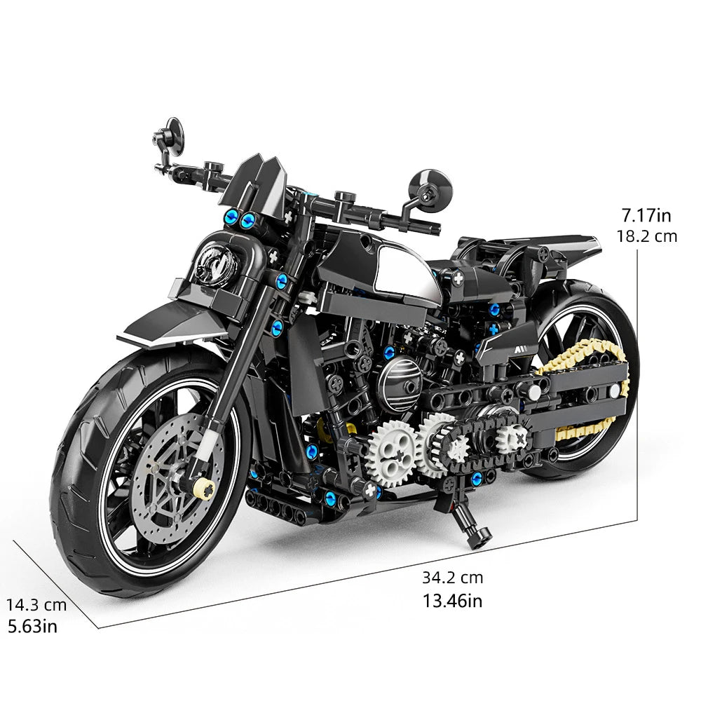 1:8 Motorcycle Building Blocks Set MOC Famous Motorbike Racing Model Kits Technical Bricks Kids Assembled Toys Children's Gifts