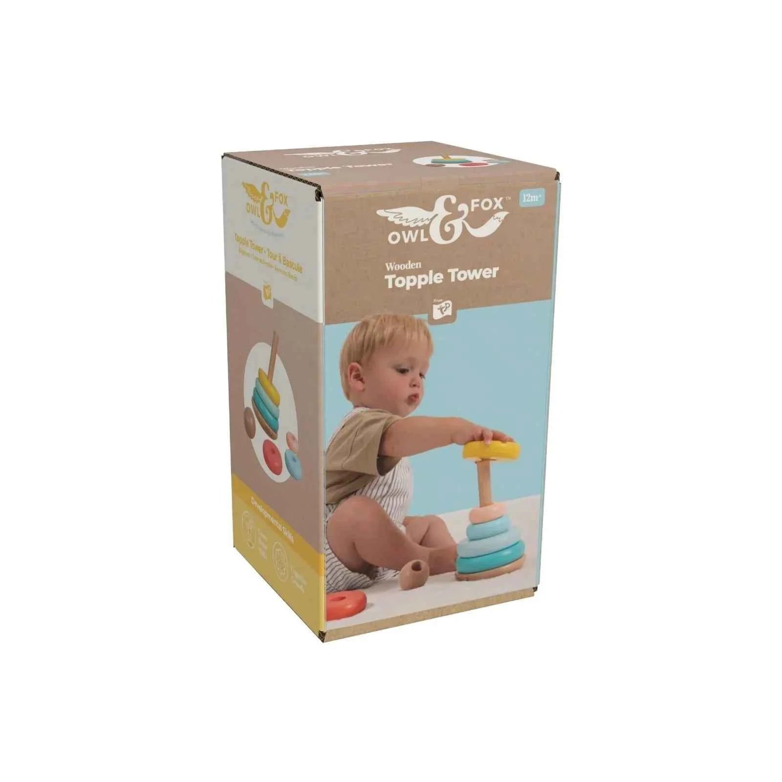 Owl & Fox Wooden Topple Tower