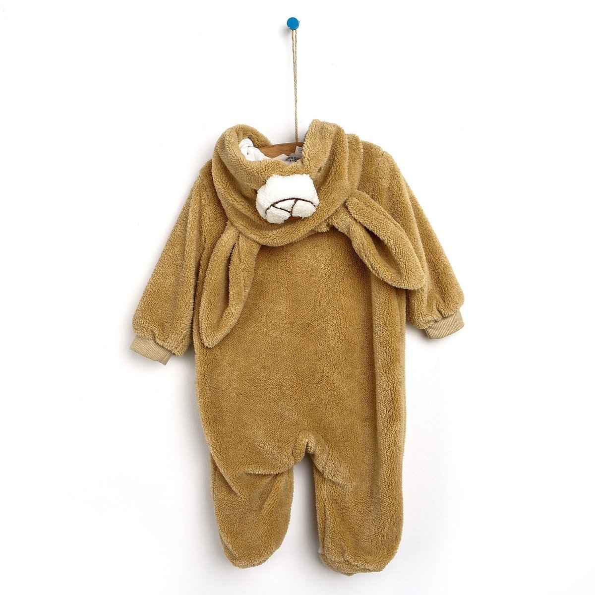 Midimod Newborn Welsoft Kangaroo Footed Jumpsuit - Brown