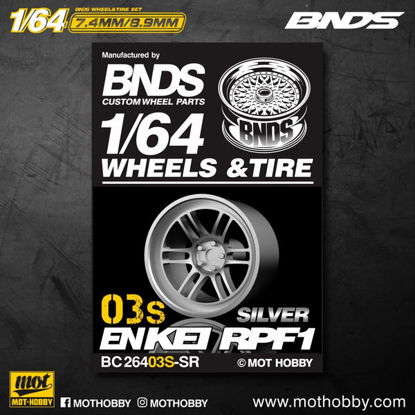 BNDS 1/64 Wheels With Rubber Tires ABS Assembly Rims Modified Parts for 1:64 Model Car VIP Style Detail-up Set New Clearance
