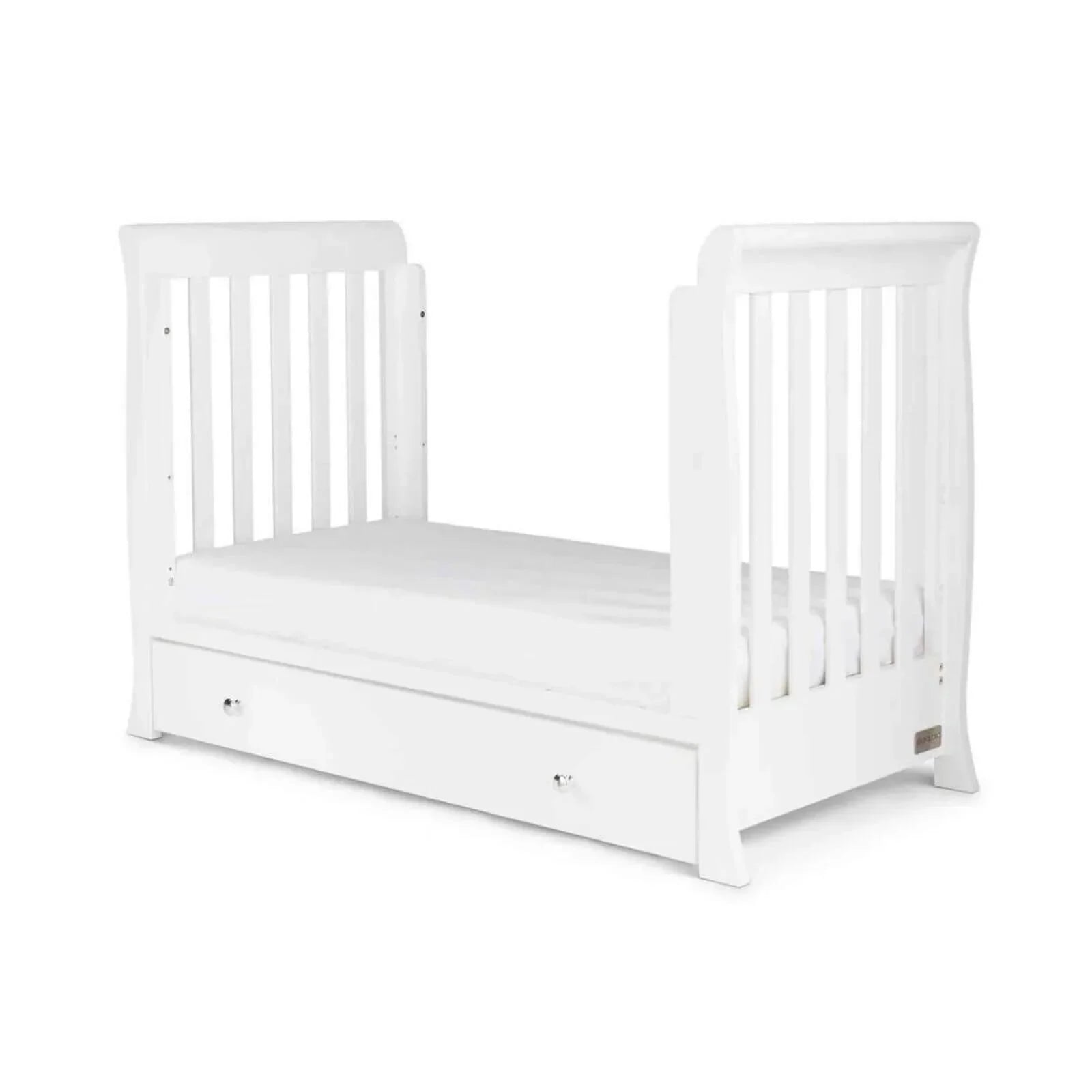 Ickle Bubba Snowdon Mini Cot Bed White - Fibre Mattress