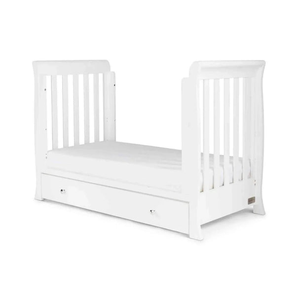 Ickle Bubba Snowdon Mini Cot Bed White - Fibre Mattress