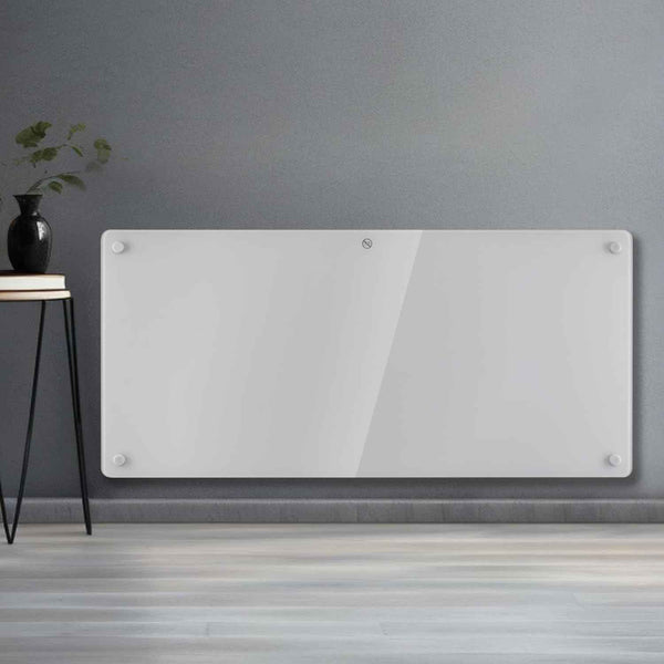 2000W White Glass Electric Radiator Heater with Thermostat Wall Mounted Futura