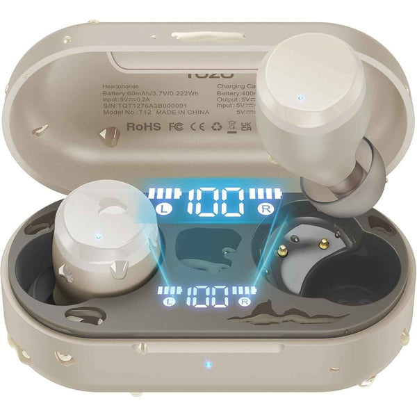 Wireless Earbuds Bluetooth 5.3 55H Playtime Noise Cancelling Mic TOZO T12