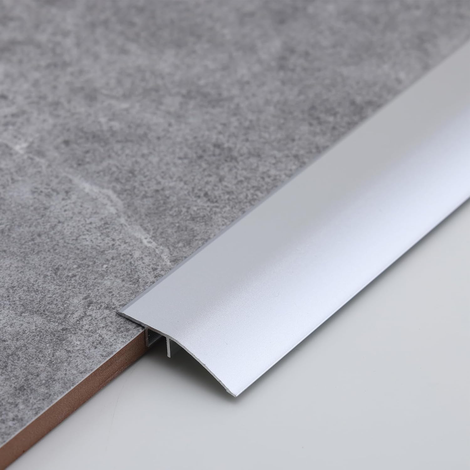 Aluminum Threshold Strip, 0.5-1.2cm Gap, 0.9m Matte Silver for Floors & Doors