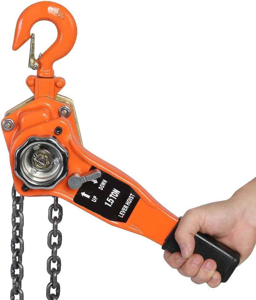 1.5T Hand Chain Hoist Galvanised Steel Pulley 360 Degree Hook Brake System