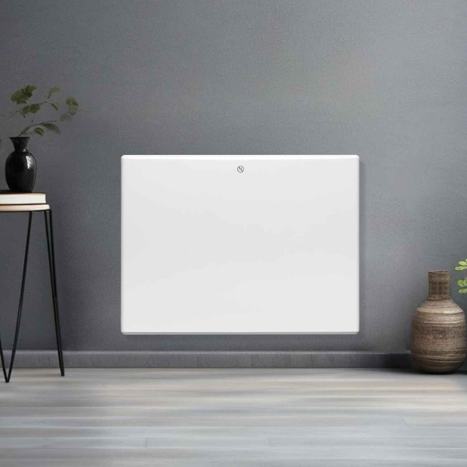 1000W White Electric Radiator Heater with Thermostat Wall Mounted Futura