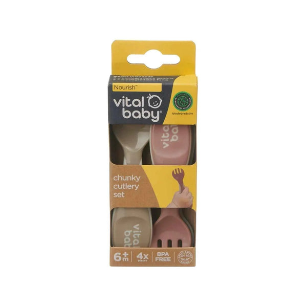 Vital Baby Nourish Chunky Cutlery Natural Pack of 4