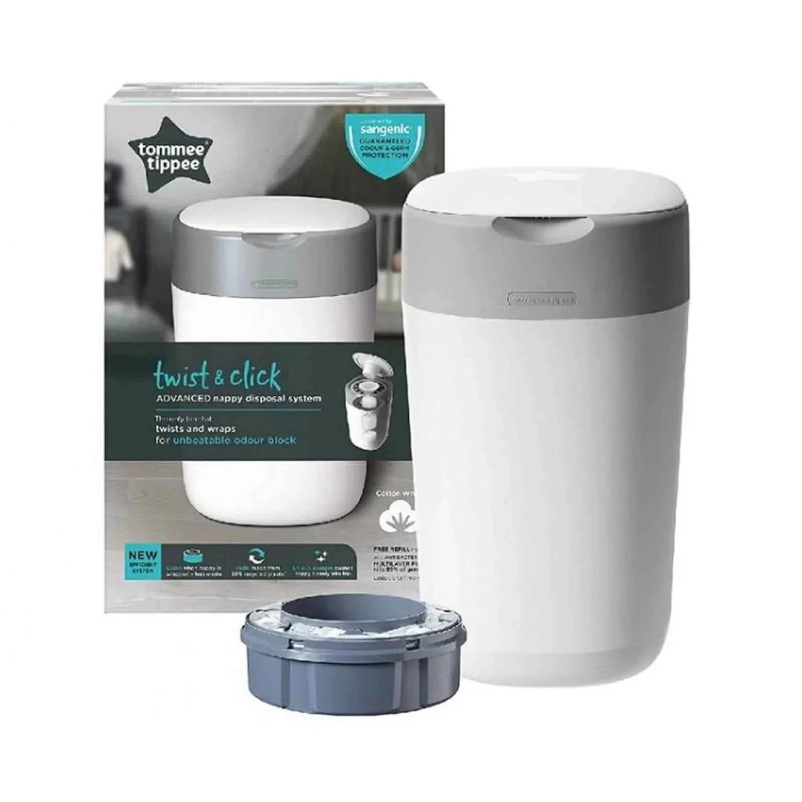 Tomme Tippee Twist & Click Nappy Disposal Tub - White