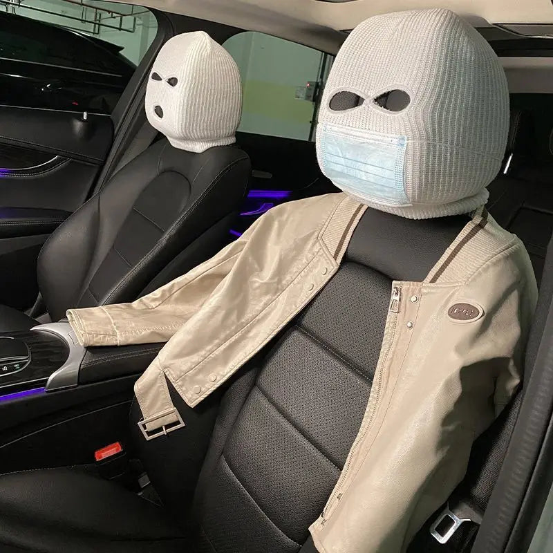 A must-have social media influencer with a car seat cover, personalized funny hat, and special decorative accessories