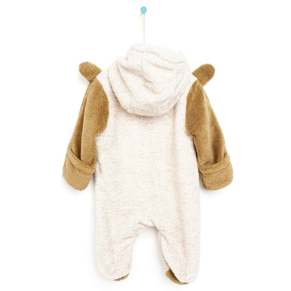 Midimod Newborn Cute Bears Welsoft Footed Jumpsuit - Beige