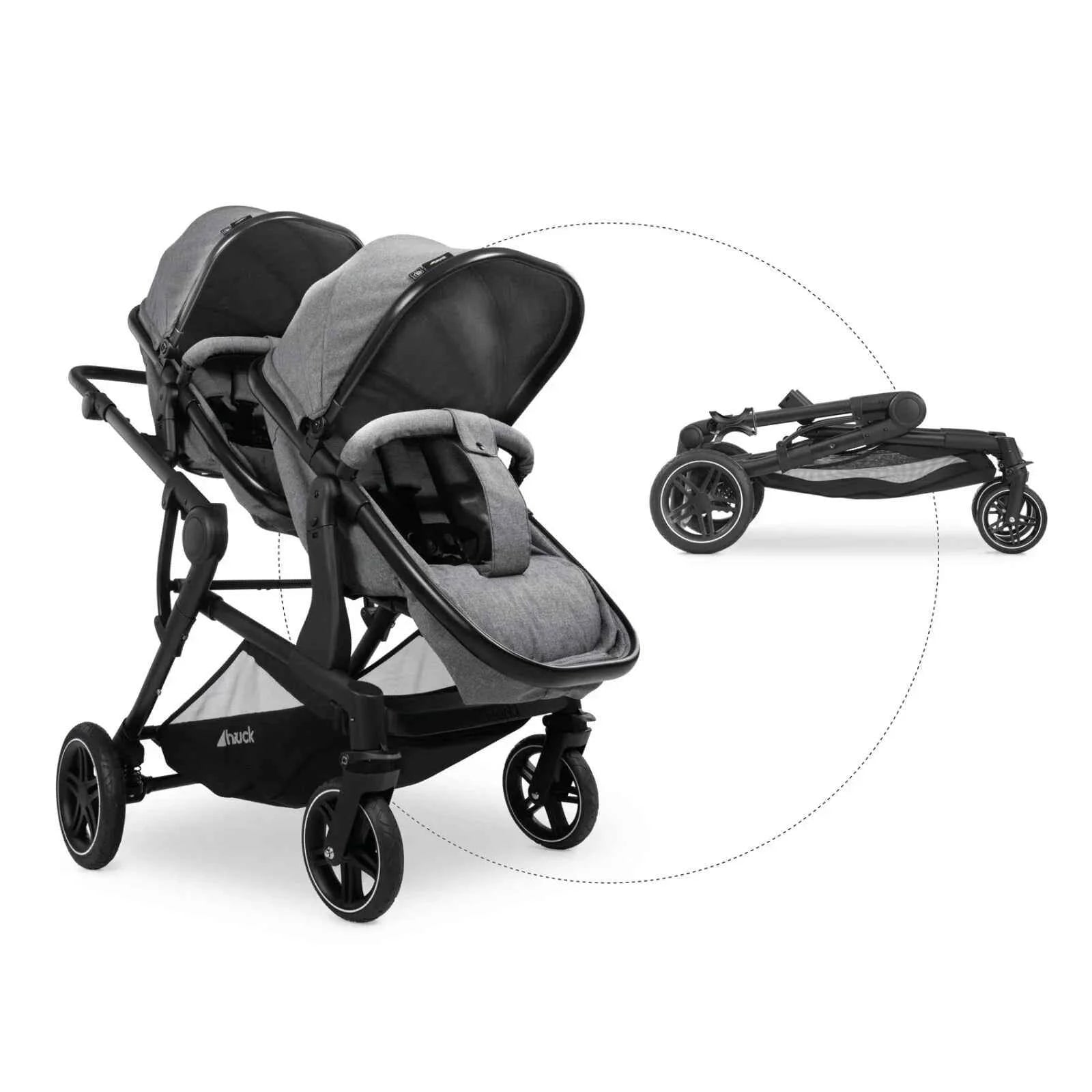Hauck Atlantic Twin Double Stroller - Grey