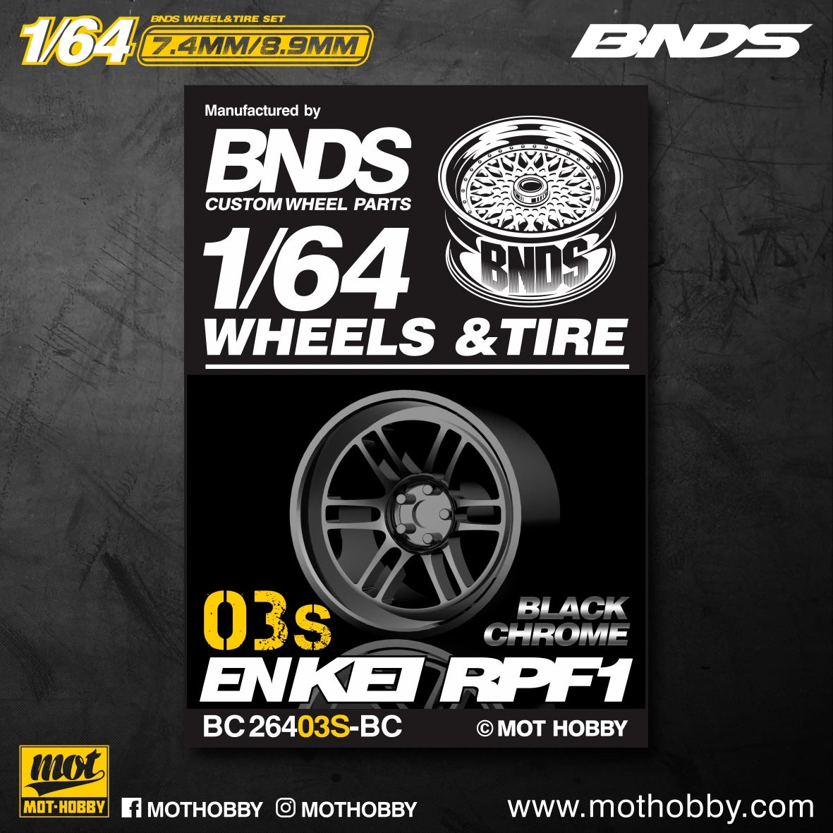 BNDS 1/64 Wheels With Rubber Tires ABS Assembly Rims Modified Parts for 1:64 Model Car VIP Style Detail-up Set New Clearance