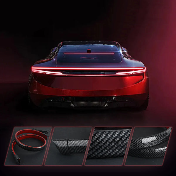 Universal Car Spoiler Led Rear Wing Lights Strip Exterior Parts Trunk Tail Lip Brake Turn With DRL Lamp For Audi Golf Toyota BMW