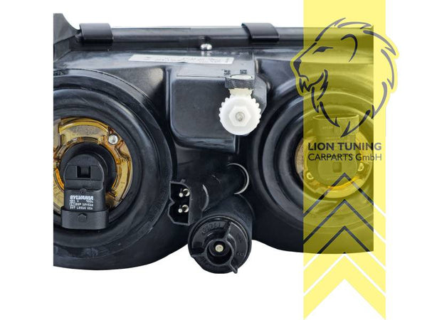 LTG Pair Hella Halogen Headlights BMW E36 Sedan Touring, Coupe Cabrio black 92+