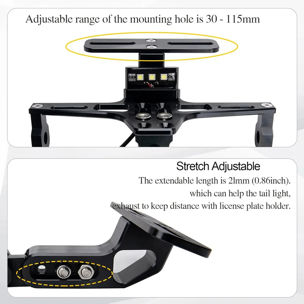 Universal Motorcycle License Plate Holder Number Plate Holder With Turn Signal Lights For Yamaha MT07 Kawasaki Z800 Honda BMW