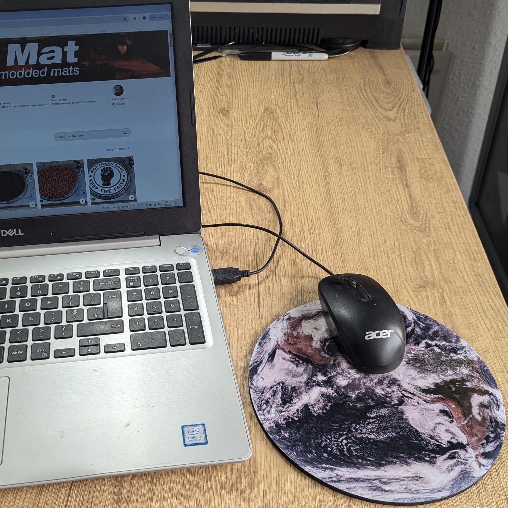 Round Earth Mouse Pad | Circular Desktop Mousemat | Space Science NASA Gift