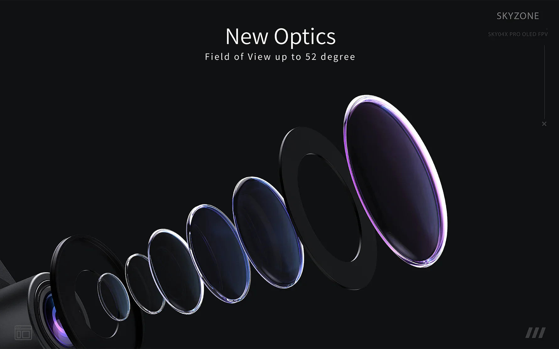 Skyzone SKY04X PRO OLED 5.8GHz 48CH FPV Goggles