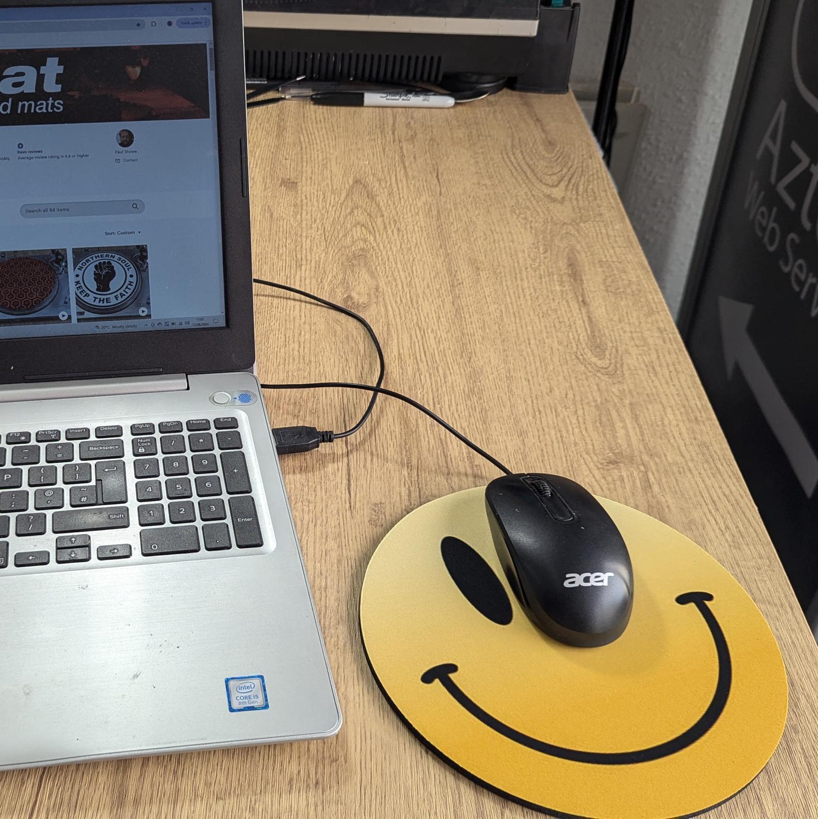 Everybody Smile  - Round Acid House Mouse Pad – Mousemat