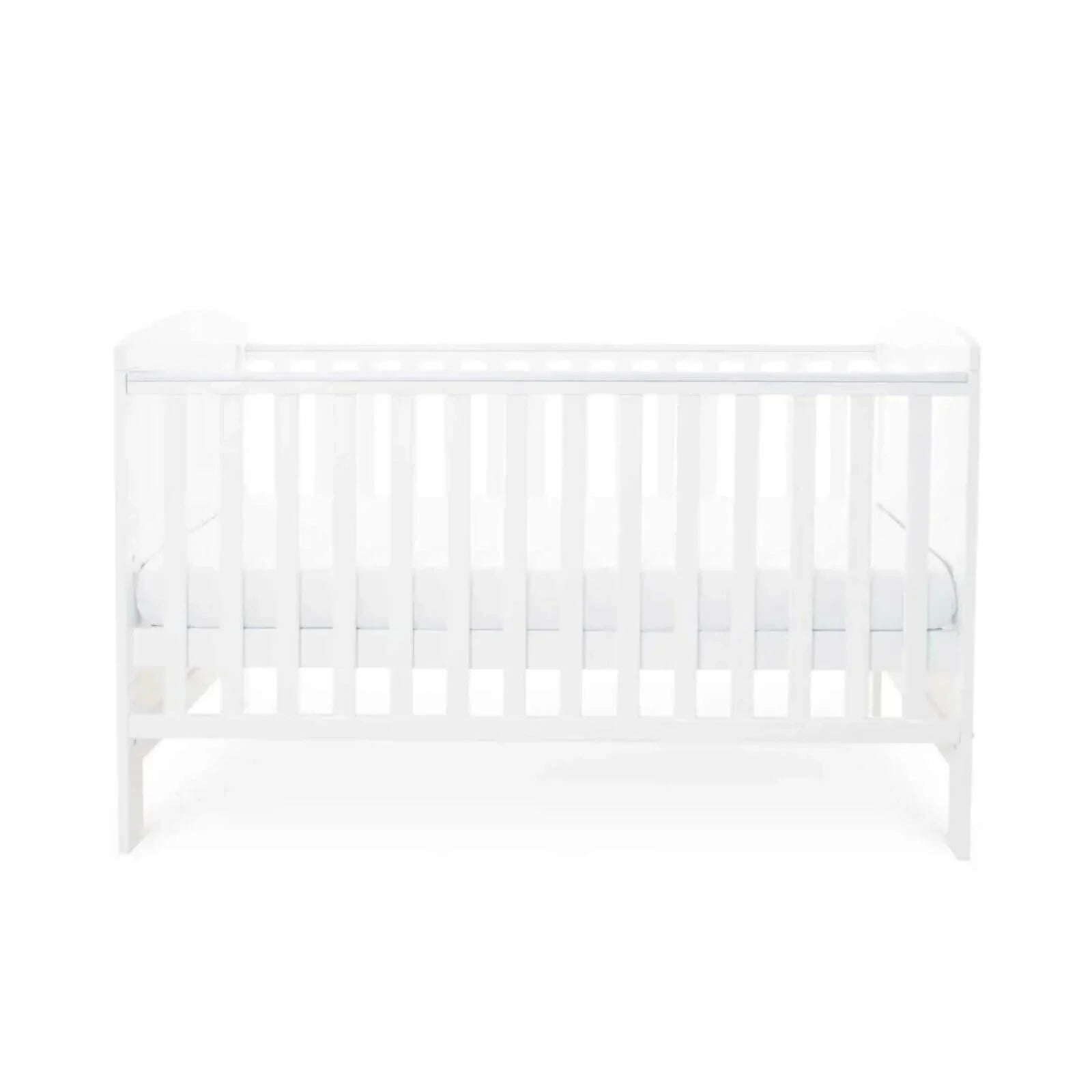 Ickle Bubba Coleby Classic Cot Bed White - Premium Pocket Sprung Mattress