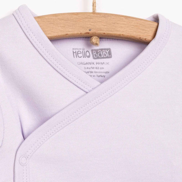 HelloBaby Newborn Organic Wrapover Top-Hat - Purple