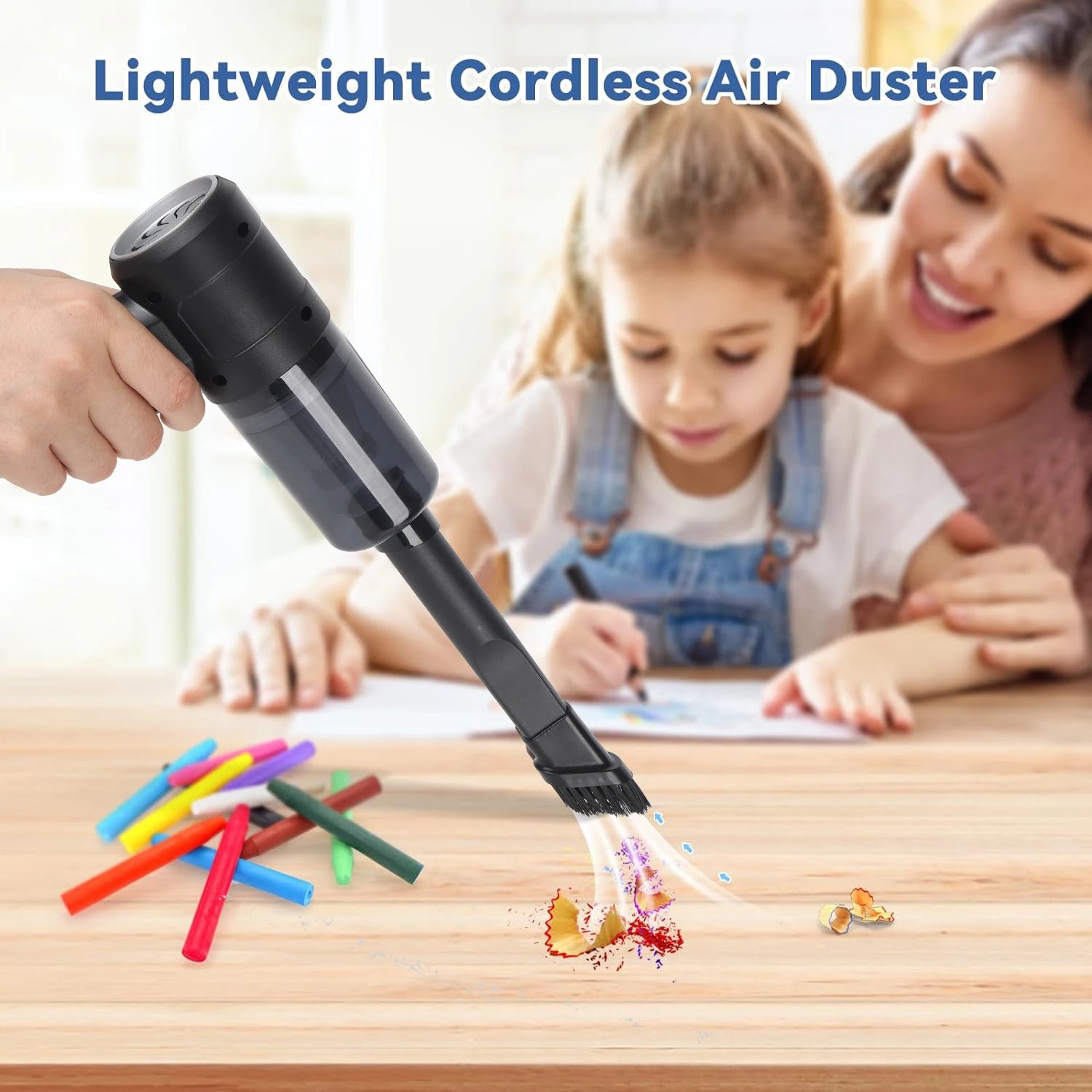 Handheld Car Vacuum Cleaner, 15000PA Portable Cordless, Dual use of blowing and suctionMulti-Nozzles, for Car, Home, Pet, Office