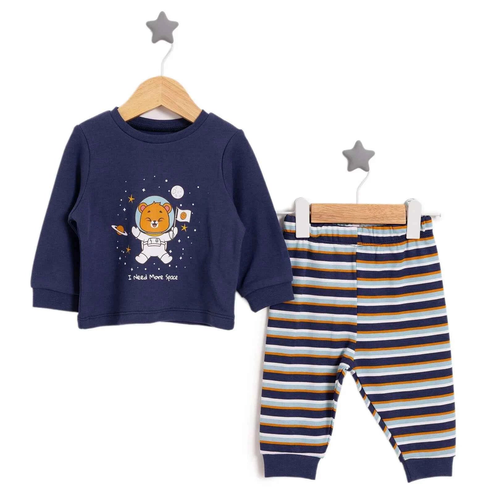 HelloBaby Boy Long Sleeve Pyjamas Set - Navy Blue
