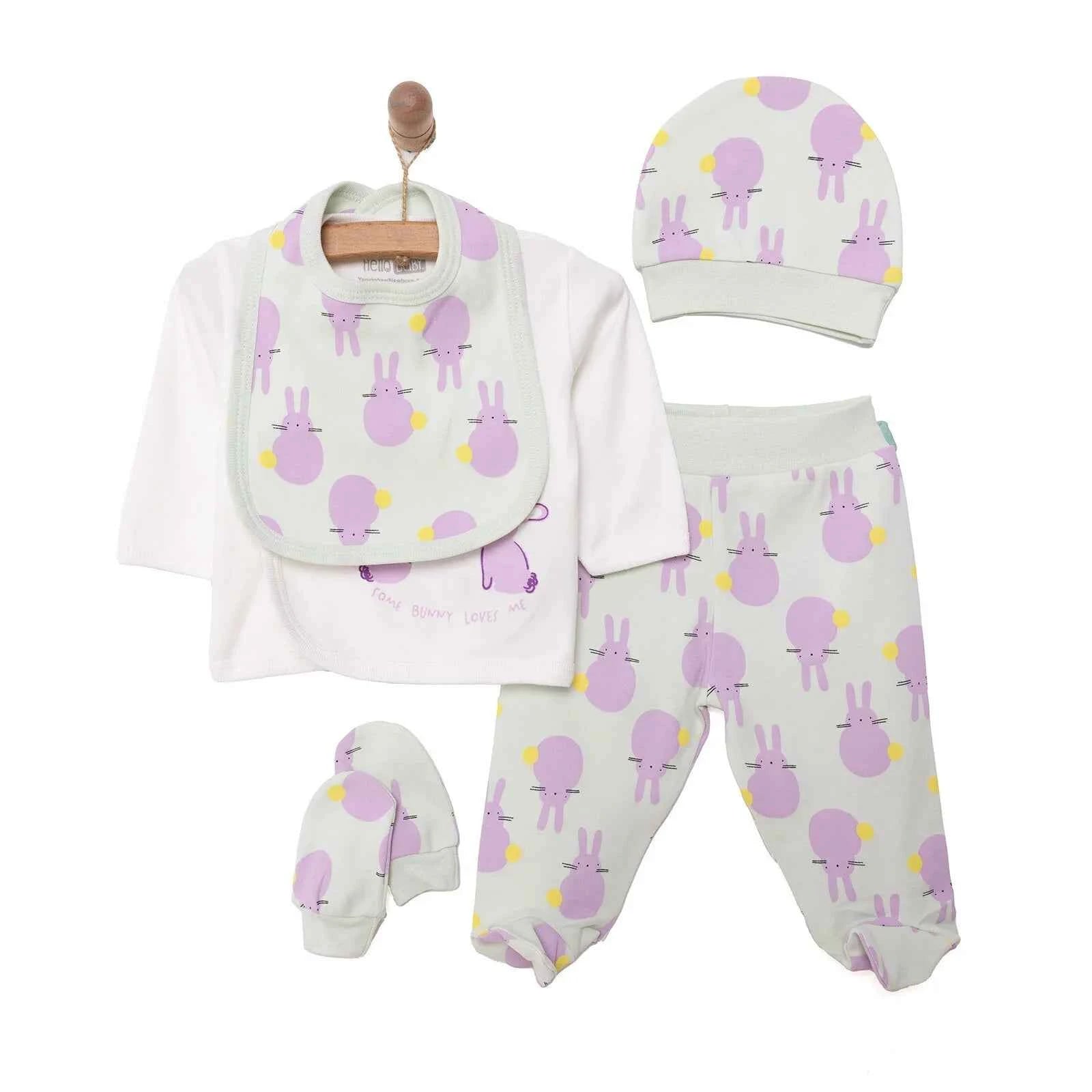 HelloBaby Girl 5 Piece Newborn Set - Ecru