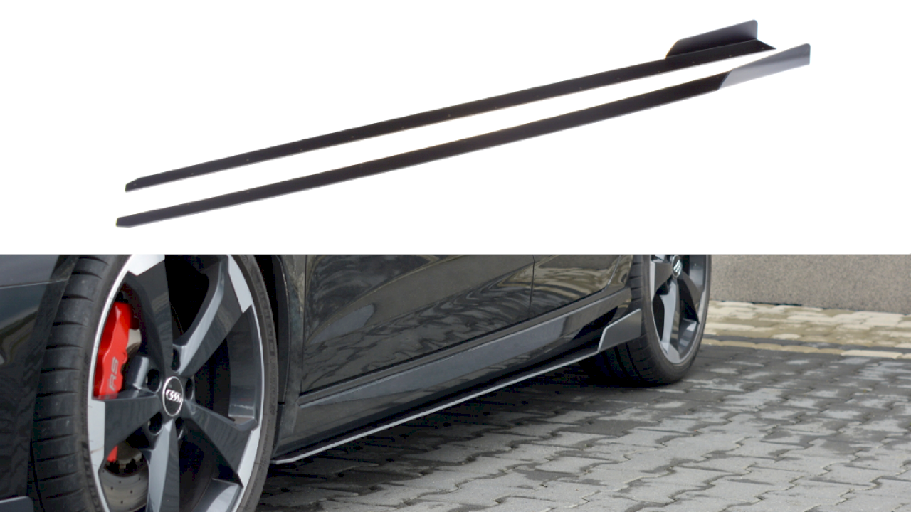 Maxton Design - RACING SIDE SKIRTS DIFFUSERS V.2 AUDI RS3 8V FACELIFT SPORTBACK (2017-20)