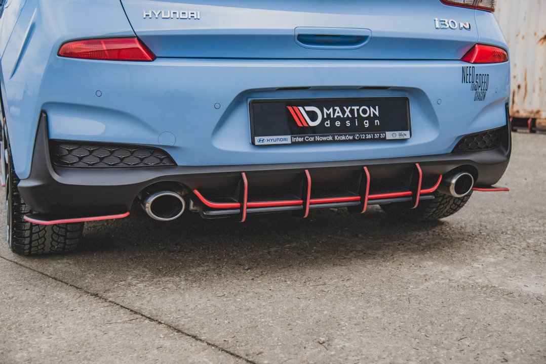 Maxton Design - STREET PRO REAR DIFFUSER V1 HYUNDAI I30 N MK3 HATCHBACK (2017-2020)