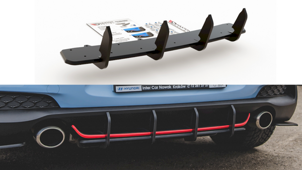 Maxton Design - STREET PRO REAR DIFFUSER V1 HYUNDAI I30 N MK3 HATCHBACK (2017-2020)