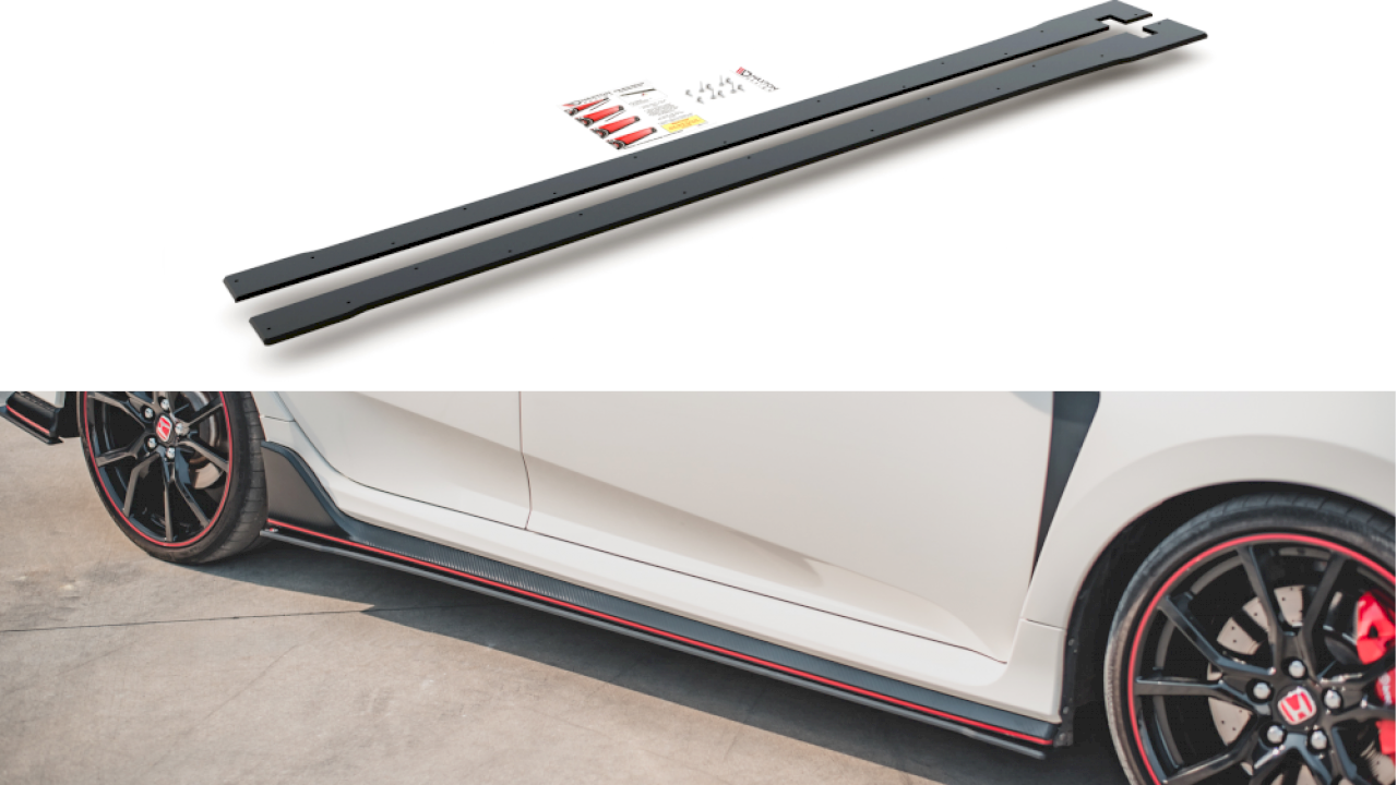 Maxton Design - STREET PRO SIDE SKIRTS DIFFUSERS V2 HONDA CIVIC X TYPE-R (2017-)