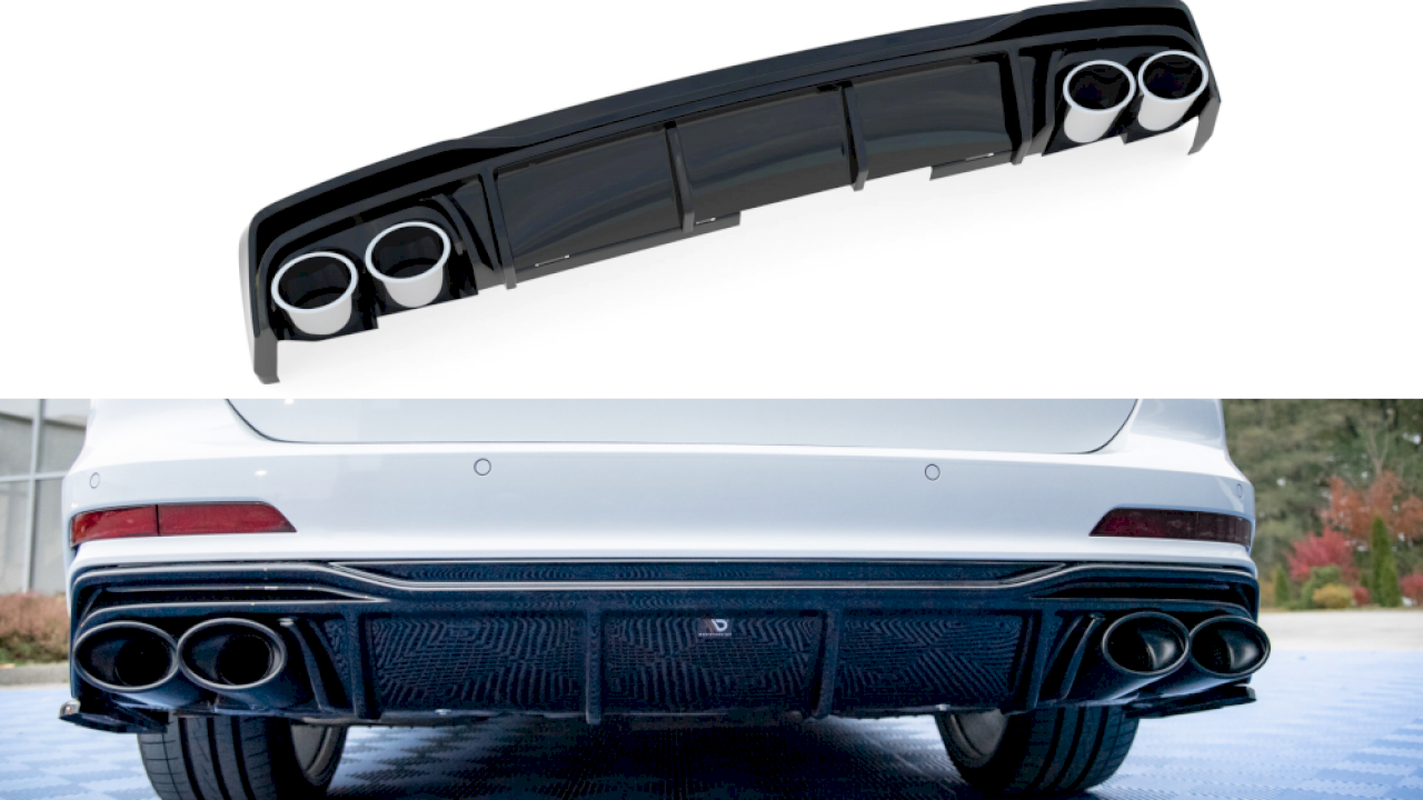 Maxton Design - REAR VALANCE + EXHAUST ENDS IMITATION AUDI S6 / A6 S-LINE C8