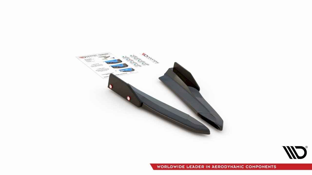 Maxton Design - REAR SIDE SPLITTERS V.2 + FLAPS SKODA OCTAVIA RS MK4