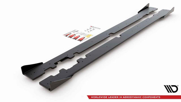 Maxton Design - STREET PRO DURABILITY SIDE SKIRTS DIFFUSERS (+FLAPS) MERCEDES-AMG C43 COUPE C205 (2016-)