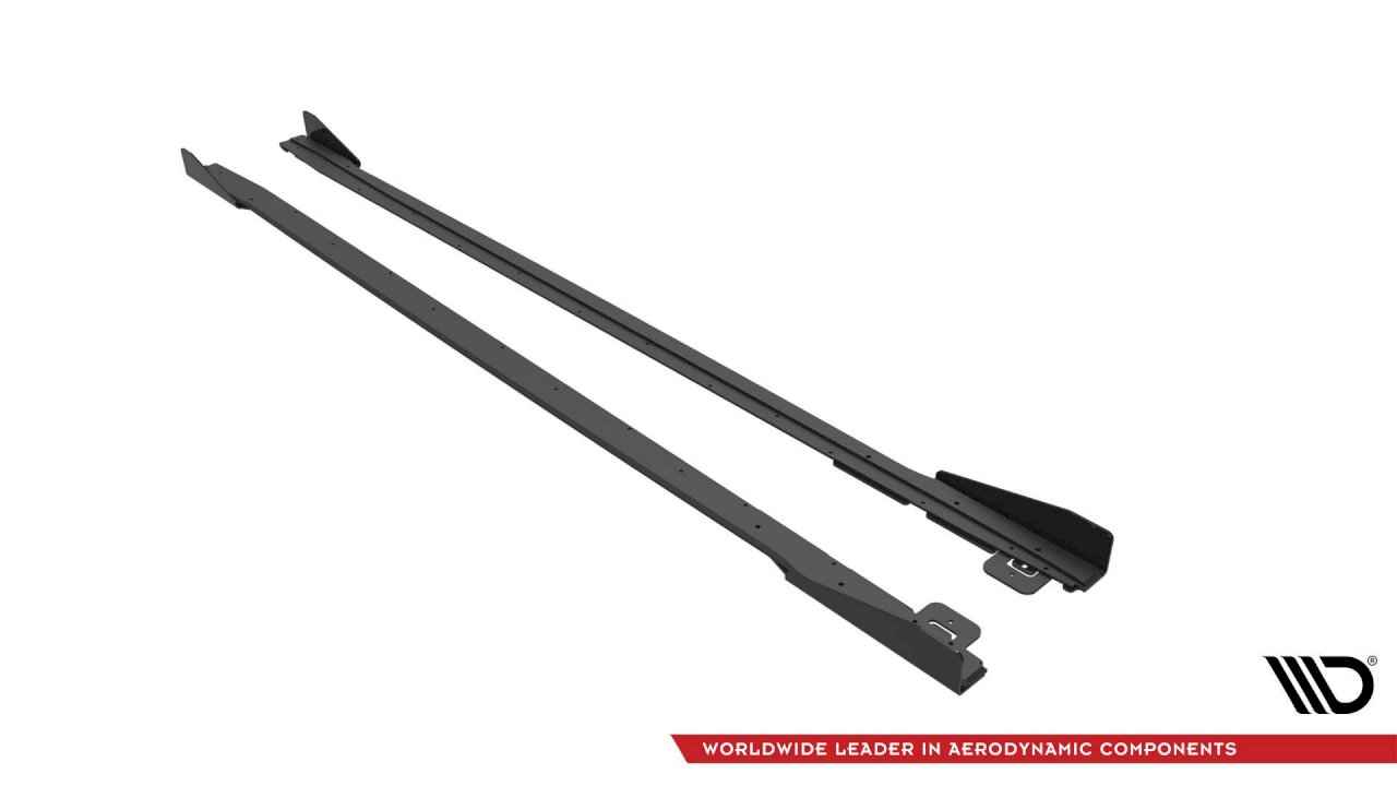 Maxton Design - STREET PRO SIDE SKIRTS DIFFUSERS V.1 (+FLAPS) FORD MUSTANG GT MK6 FACELIFT (2017-)