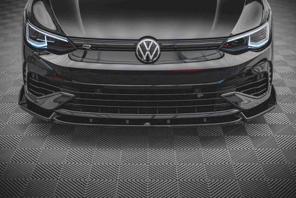 Maxton Design - FRONT SPLITTER V.2 + FLAPS VW GOLF R MK8