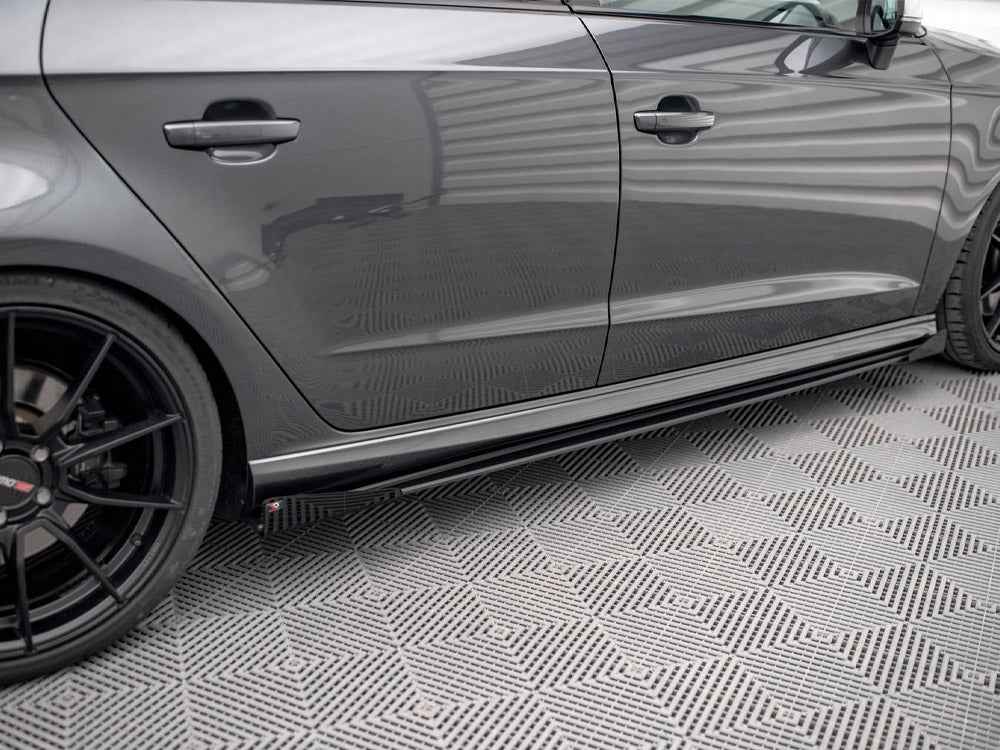 Maxton Design - STREET PRO SIDE SKIRTS DIFFUSERS (+FLAPS) AUDI S3 SPORTBACK 8V FACELIFT