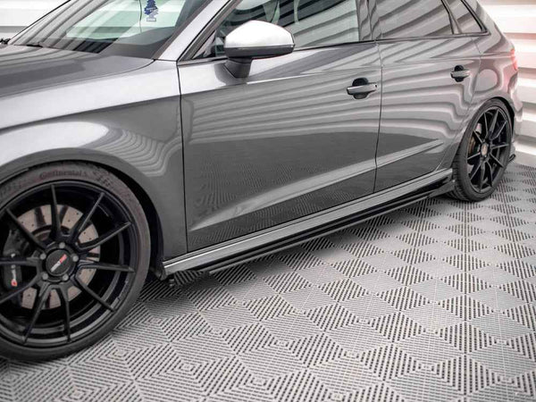 Maxton Design - STREET PRO SIDE SKIRTS DIFFUSERS (+FLAPS) AUDI S3 SPORTBACK 8V FACELIFT