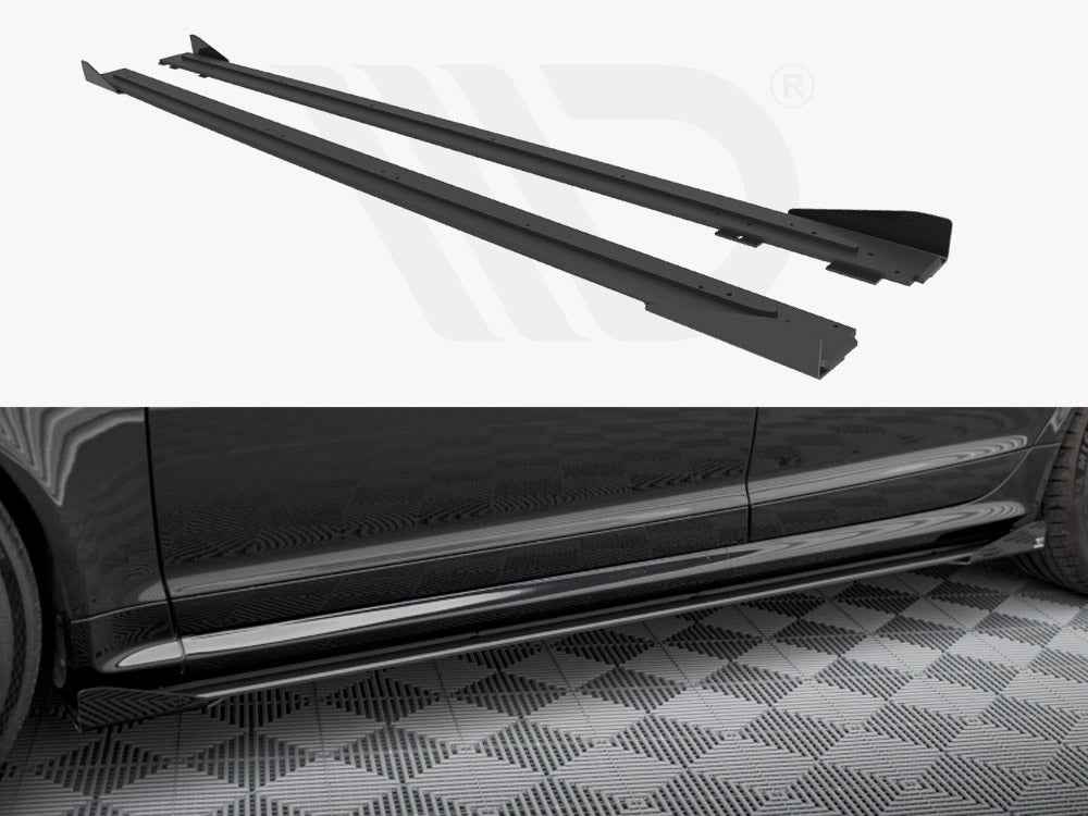 Maxton Design - STREET PRO SIDE SKIRTS DIFFUSERS + FLAPS AUDI RS6 AVANT C6