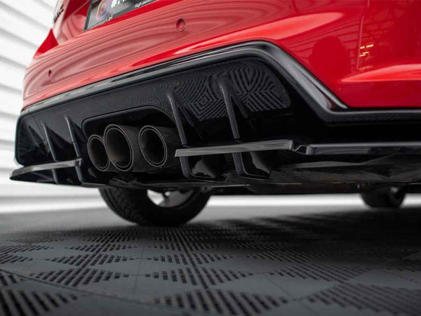 Maxton Design - CENTRAL REAR SPLITTER (VERTICAL BARS) V.1 + FLAPS HONDA CIVIC TYPE-R MK 11