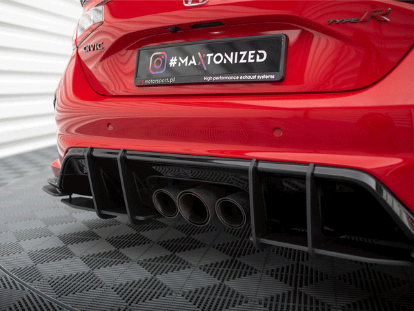 Maxton Design - STREET PRO REAR DIFFUSER + FLAPS HONDA CIVIC TYPE-R MK 11