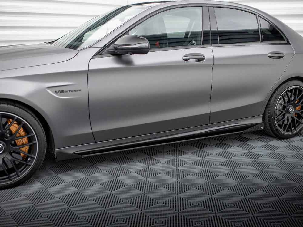 Maxton Design - STREET PRO SIDE SKIRTS DIFFUSERS + FLAPS MERCEDES-AMG C63 SEDAN / ESTATE W205 FACELIFT