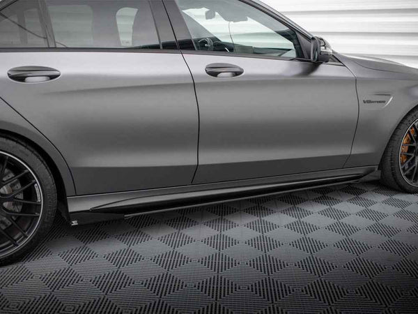 Maxton Design - STREET PRO SIDE SKIRTS DIFFUSERS + FLAPS MERCEDES-AMG C63 SEDAN / ESTATE W205 FACELIFT