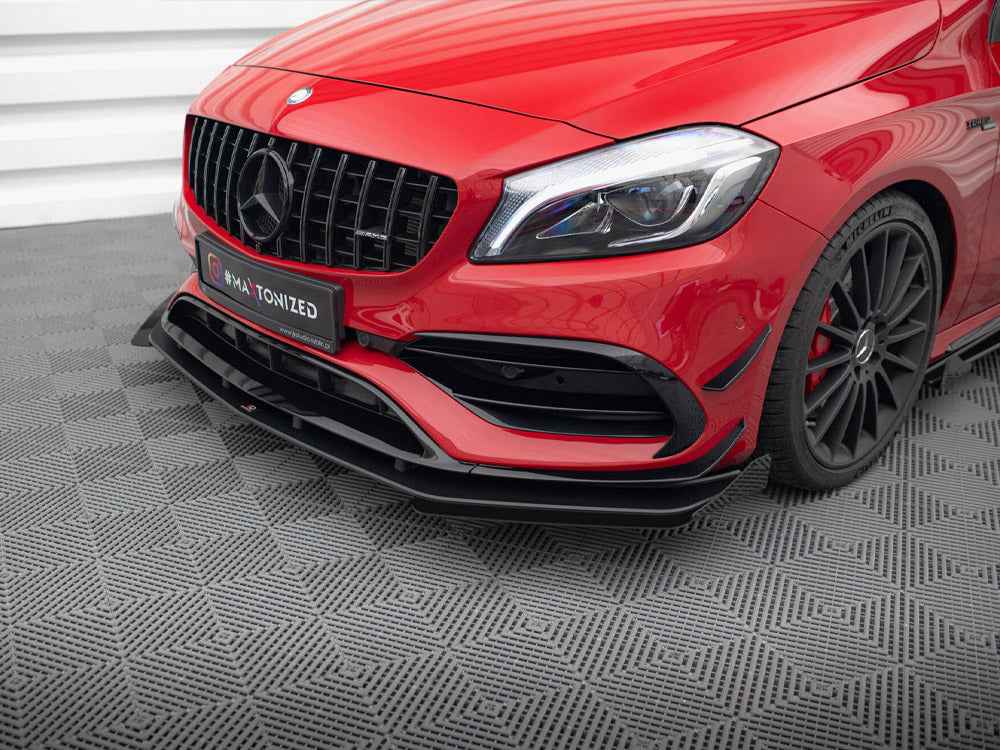 Maxton Design - STREET PRO FRONT SPLITTER + FLAPS MERCEDES-BENZ A 45 AMG AERO W176 FACELIFT