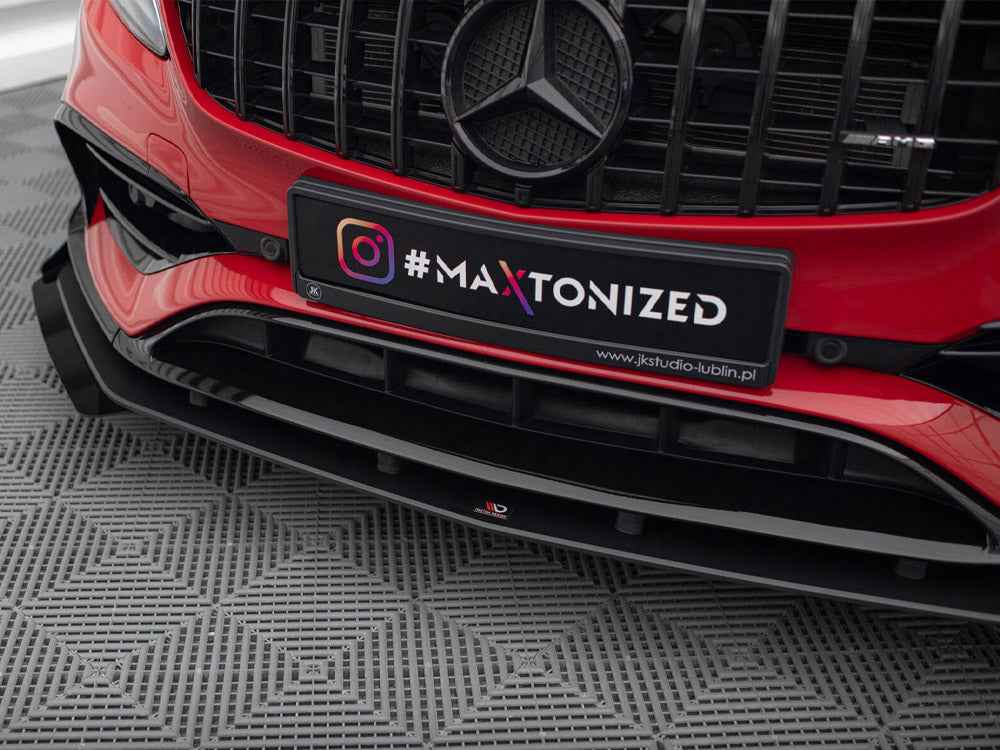 Maxton Design - STREET PRO FRONT SPLITTER + FLAPS MERCEDES-BENZ A 45 AMG AERO W176 FACELIFT