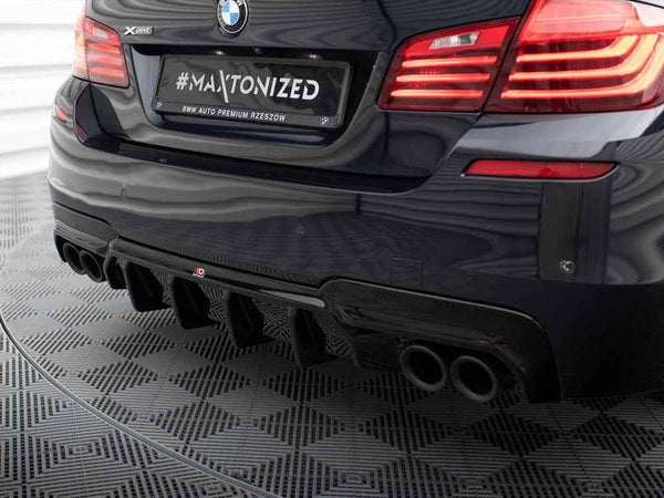 Maxton Design - REAR VALANCE V.2 BMW 5 M-PACK F10 (VERSION WITH TWO DOUBLE EXHAUSTS)