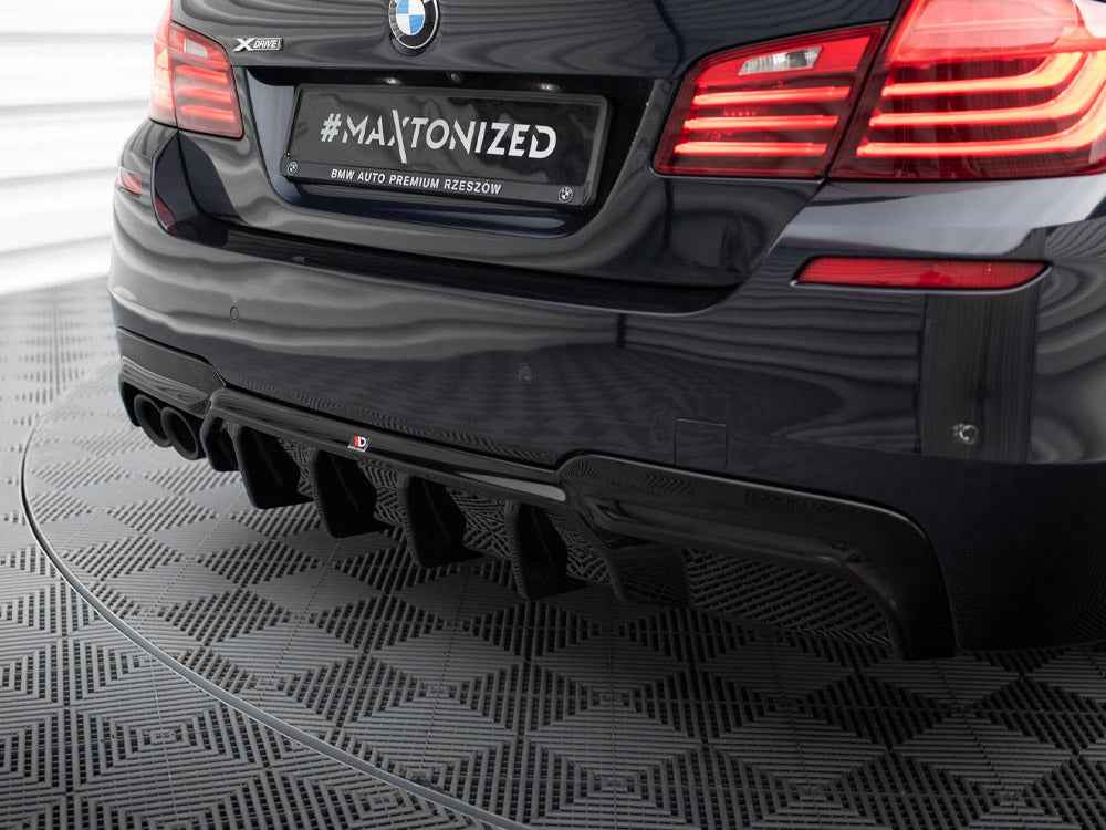 Maxton Design - REAR VALANCE V.2 BMW 5 M-PACK F10 (VERSION WITH DOUBLE EXHAUST ON ONE SIDE)