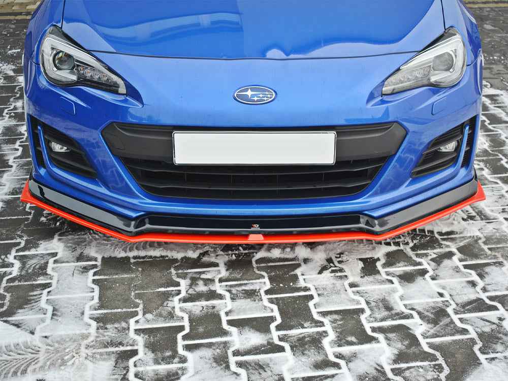 Maxton Design - Front Splitter V.5 Subaru BRZ Mk1 Facelift (BLACK AND RED)
