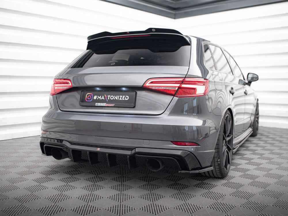 Maxton Design - REAR VALANCE AUDI A3 S-LINE SPORTBACK 8V FACELIFT (VERSION WITH SINGLE EXHAUSTS ON BOTH SIDES)